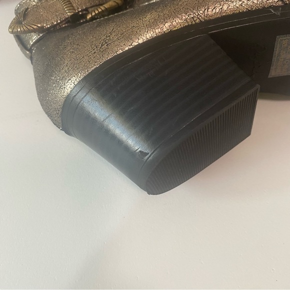 QUPID - SIZE 7 - BRONZE ANKLE BOOTIES - I SIDE ZIP - WESTERN FLARE BUCKLE - S3 - Picture 13 of 15